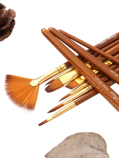 10pcs Wooden Handle Paintbrush