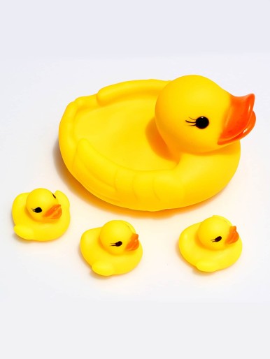 4pcs Kids Cartoon Duck Bath Toy