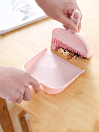 2pcs Desktop Cleaning Brush & Dustpan