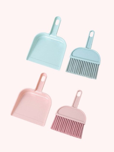 2pcs Desktop Cleaning Brush & Dustpan