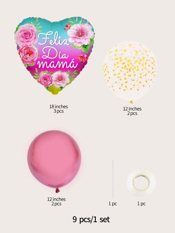 9pcs Mother's Day Balloon Set