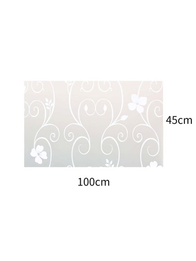 1sheet Flower Print Opaque Glass Sticker