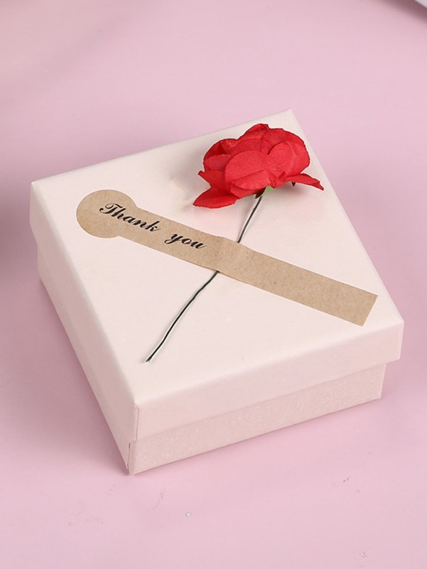 1pc Flower Decor Random Color Jewelry Box