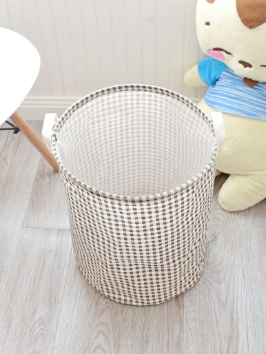 Gingham Pattern Laundry Hamper