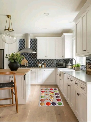 1pc Jam Print Anti-slip Kitchen Rug