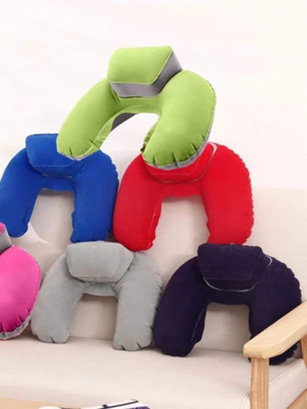 1pc Random Color Inflatable U-shaped Pillow