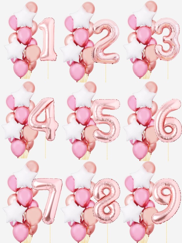 16pcs Number Balloon Set