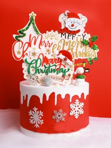 4pcs Christmas Decorative Cake Topper Set