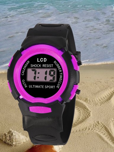 Kids Colorblock Electronic Watch