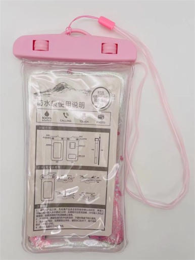 Cartoon Strawberry Print Waterproof Phone Bag