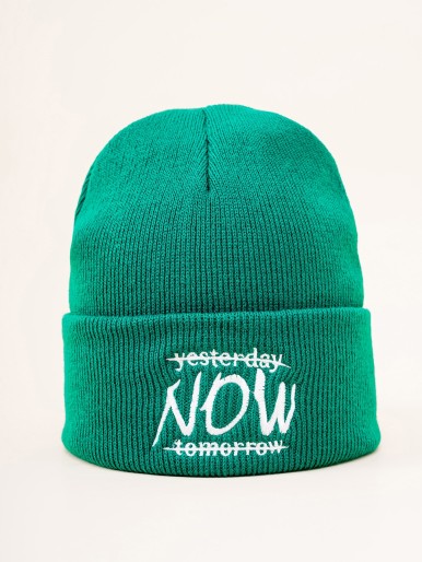 Men Letter Embroidery Beanie