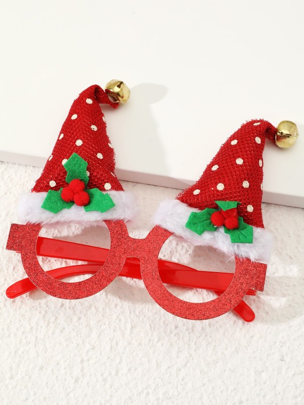 1pc Christmas Hat Decor Glasses