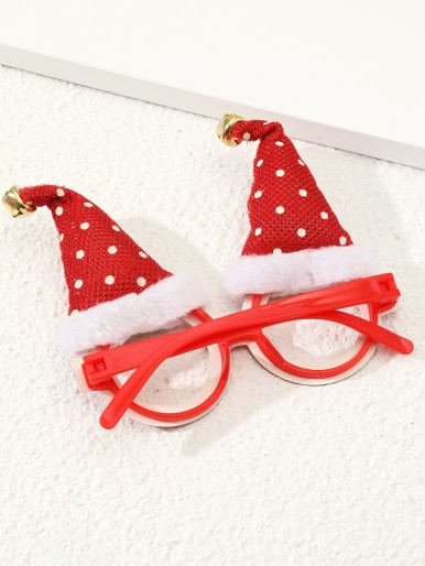 1pc Christmas Hat Decor Glasses