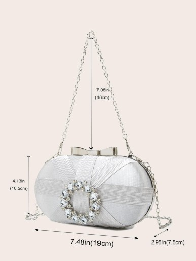 Mini Bow& Gemstone Decor Novelty Bag