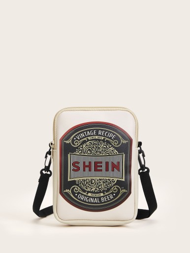 SHEIN Beer Festival Print Crossbody Bag