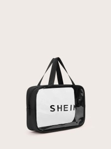 SHEIN Letter Graphic Clear Makeup Bag