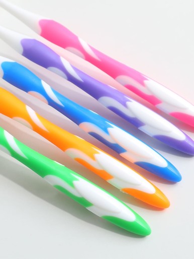 مجموعة فرشاة أسنان بلاستيكية مكونة من 5 قطع