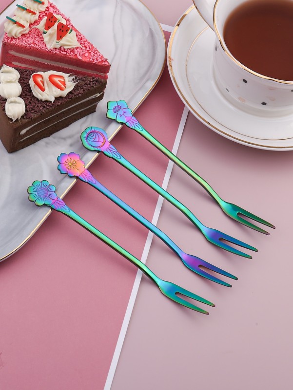 4pcs Stainless Steel Fruit Fork