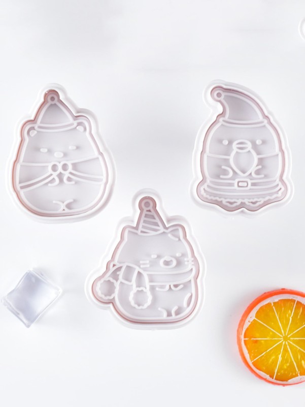 3pcs Christmas Cartoon Graphic Biscuit Mold