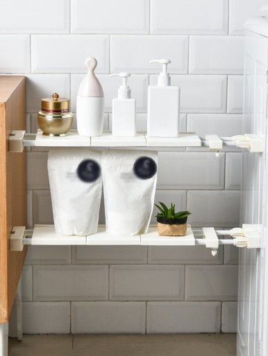 1pc Bathroom Retractable Storage Rack