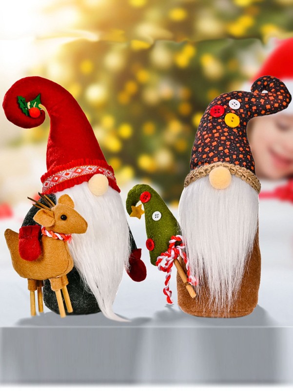 2pcs Christmas Faceless Doll Decoration