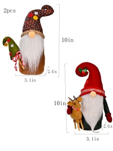 2pcs Christmas Faceless Doll Decoration