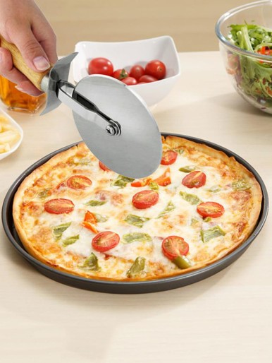 1pc Wooden Handle Pizza Roller Cutter