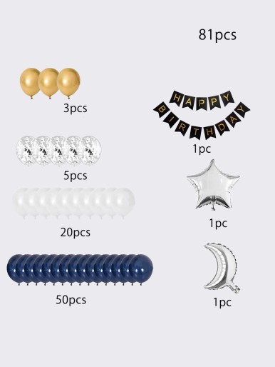 81pcs Birthday Decorative Balloon Garland