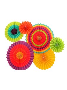 6pcs Decorative Paper Fan