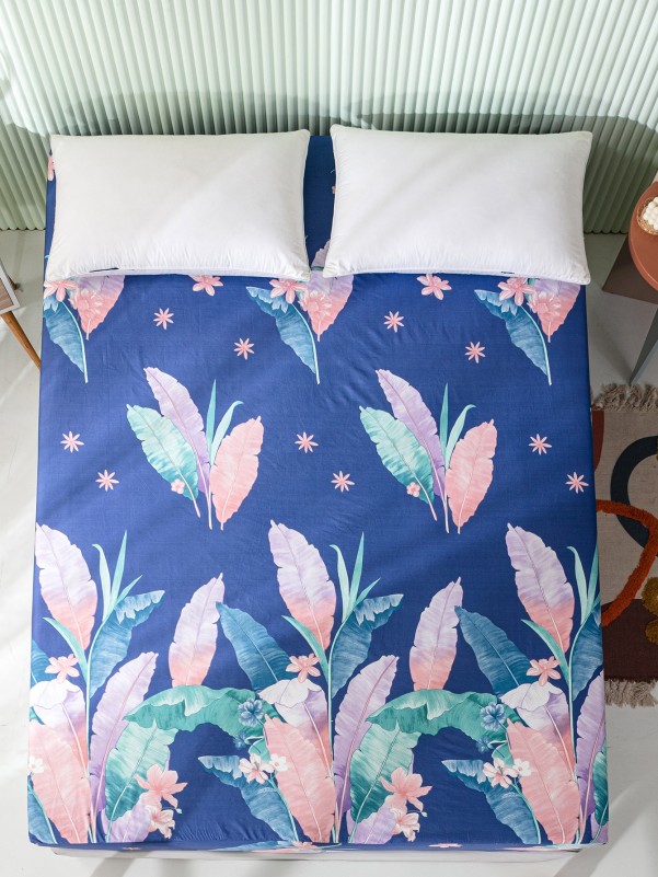 Plant Print Fitted Sheet Without Filler