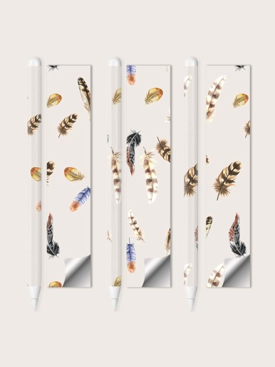 1sheet Feather Pattern Sticker Compatible With Apple Pencil 2nd