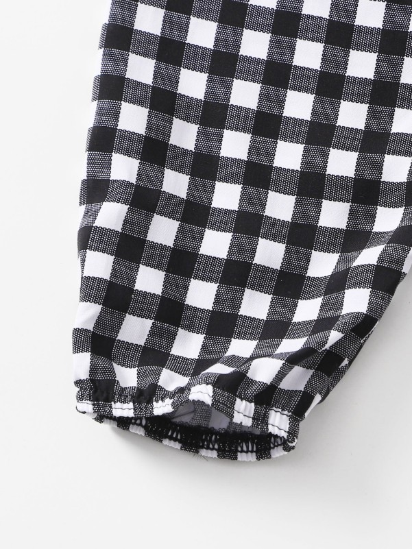 Toddler Girls Gingham Tapered Pants