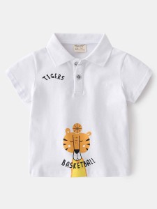 Toddler Boys Cartoon And Letter Graphic Polo Shirt