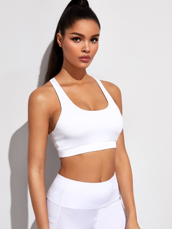 Light Support Cut Out Criss Cross Back Sports Bra