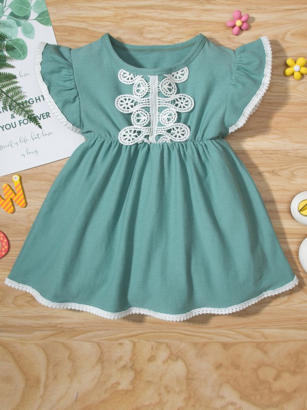 Baby Girl Lace Trimed A-line Dress