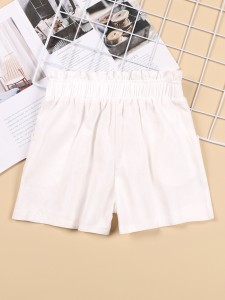 Girls Paper Bag Waist Wide Leg Shorts