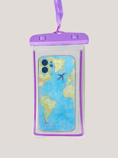 Cartoon Graphic Phone Waterproof Bag With Lanyard