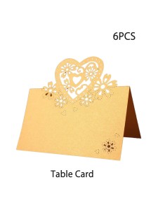 6pcs Heart Hollow Party Table Card