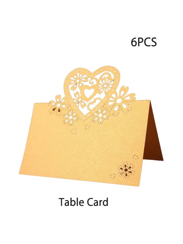 6pcs Heart Hollow Party Table Card