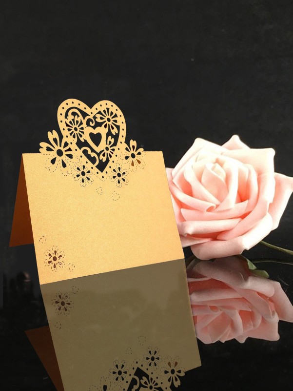 6pcs Heart Hollow Party Table Card