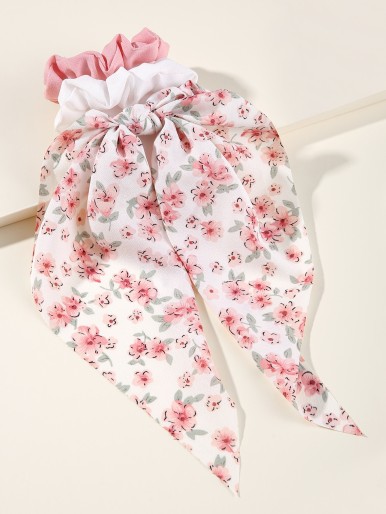 3pcs Floral Print Hair Tie