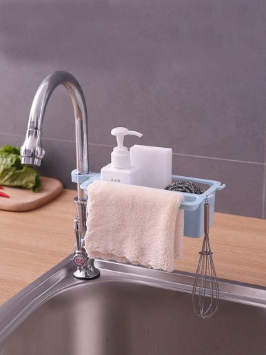 1pc Faucet Drain Storage Rack