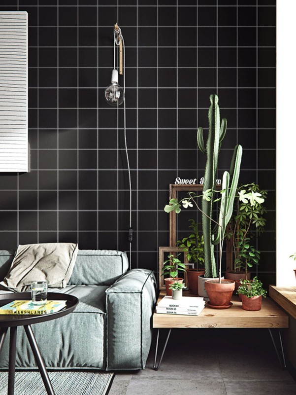 Plain Grid Pattern Wall Sticker