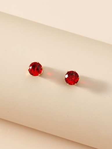 Girls Cubic Zirconia Decor Stud Earrings