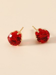 Girls Cubic Zirconia Decor Stud Earrings