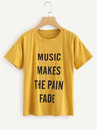 Slogan Print Tee