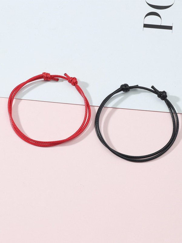 2pcs Girls Plain Rope Bracelet