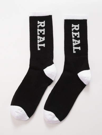 Men Letter Pattern Socks 1pair