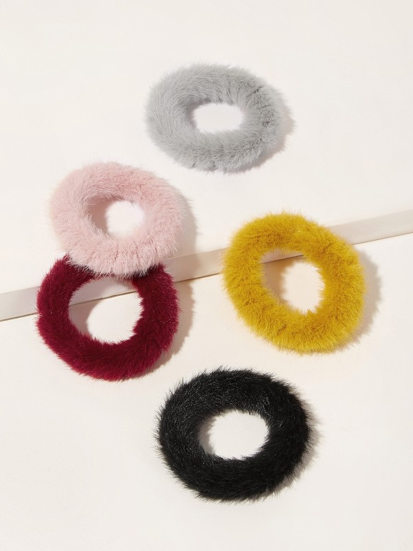 5pcs Fluffy Hair Tie