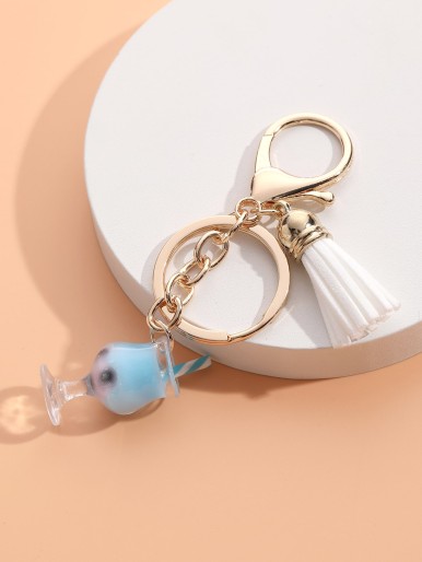 Tassel & Beverage Pendant Keychain